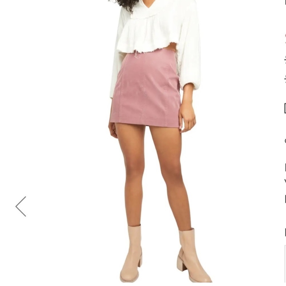 Free People Faux Leather Pink Mini Skirt